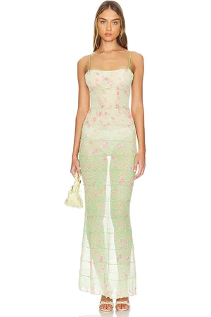 MAJORELLE Blake Maxi Dress in Green. - size M (also in L, S, XL)