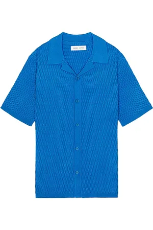 Samsøe Samsøe Sagabin Short Sleeve Shirt in Blue. - size M (also in S)