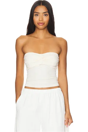 LA Made Rosy Strapless Crop Tank in Yellow. - size M (also in L, XL, XXL)