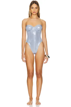 Norma Kamali Corset Mio Swimsuit in Blue. - size M (also in S, XS)