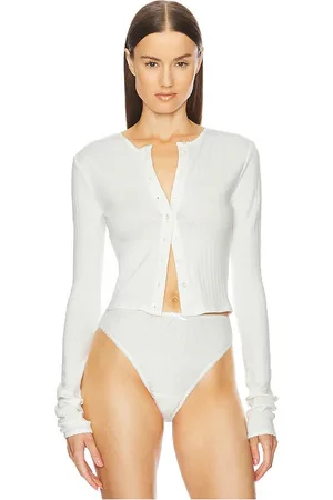 Helsa Pointelle Cardigan in . - size L (also in M, S)