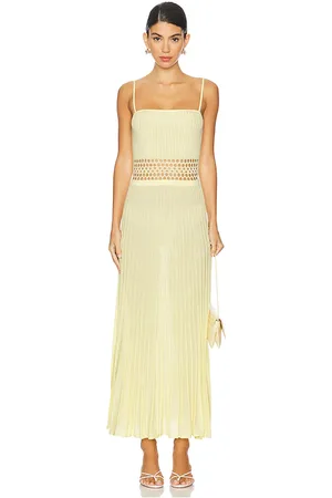 Tularosa Yokine Midi Dress in Yellow. - size L (also in M, XL)