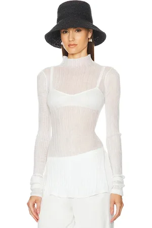 Helsa Justin Knit Top in White. - size M (also in L, S)