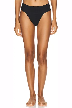 PQ X Haleyy Baylee Banded High Waist Bikini Bottom in Black. - size L (also in S, XL)