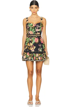 HEMANT AND NANDITA X REVOLVE Short Dress With Hand Crafted Button With And Belt in Black. - size S (also in XS)