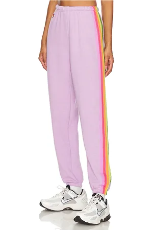 AVIATOR NATION 5 Stripe Sweatpant in Purple. - size L (also in M)