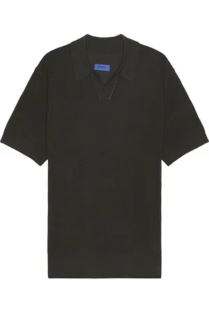 Saturdays NYC Alex Merino Wool Open Placket Polo in Green. - size L (also in S, XL/1X)