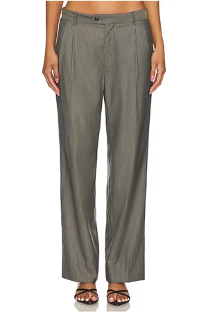 APRÈS Tailored Wool Pant in Taupe. - size L (also in S)