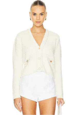 Frame Double Pocket Cropped Cardi in Ivory. - size M (also in XL)