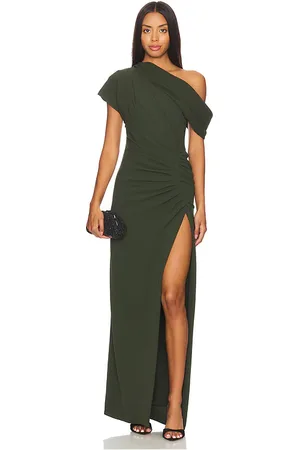 Simkhai Kally Draped Midi Dress in Dark Green. - size 0 (also in 4)