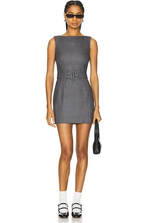 DANIELLE GUIZIO Via Pinstripe Dress in Charcoal. - size S (also in XS)