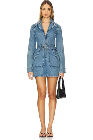 Show Me Your Mumu Outlaw Long Sleeve Dress in Denim-Medium. - size S (also in XS)