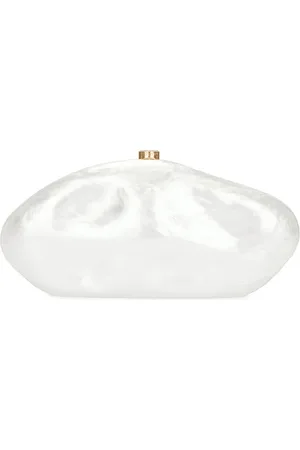 Cult Gaia The Caldera Clutch in White.