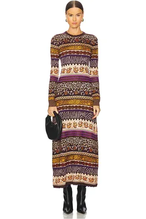ULLA JOHNSON Paloma Dress in Brown. - size L (also in XL)