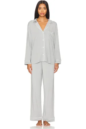 Eberjey Gisele Long PJ Set in Light Grey. - size XL (also in L)
