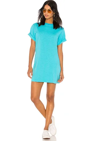 Cotton Citizen Tokyo Short Sleeve Mini Dress in Blue. - size S (also in XS)