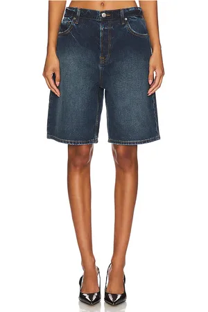 GRLFRND Rene Low Rise Baggy Short in Denim-Dark. - size 23 (also in 24, 25, 31)
