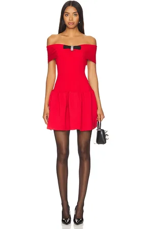 Self-Portrait Knit Bow Mini Dress in . - size M (also in S, XS)