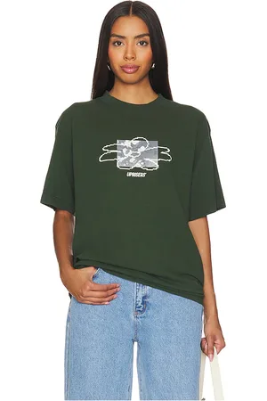 UPRISERS House Of Flowers Tee in Dark Green. - size L (also in M, S, XL/1X)
