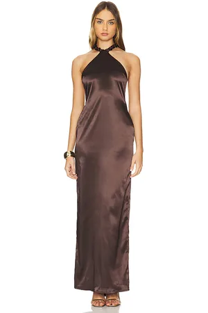 Khanums Satin Halter Maxi Dress in . - size L (also in M, S, XL, XS)
