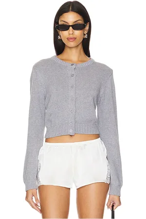 Frankies Bikinis Dudley Cotton Knit Cardigan in Rain Cloud in Grey. - size M (also in L, S, XS, XXS)