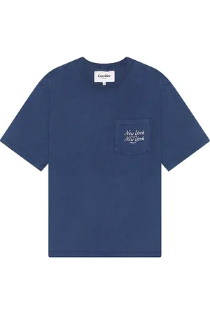 Corridor Organic NY Script Tee in Blue. - size L (also in M, XL/1X)