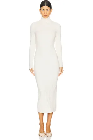 525 America Kylie Rib Dress in Cream. - size L (also in M, S, XL, XS)