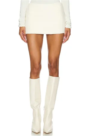 Ceren Ocak Straight Mini Skirt in Ivory. - size S (also in XL, XS, XXS)