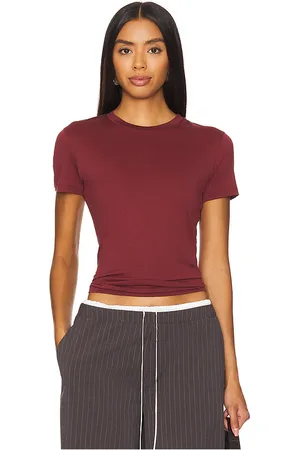 THEORY Tiny Tee in Burgundy. - size M (also in S)