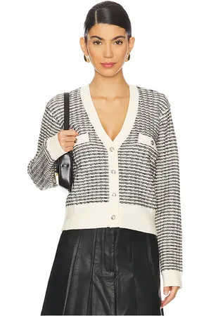 ASTR Ellory Cardigan in Black,Cream. - size L (also in M, S, XL, XS)