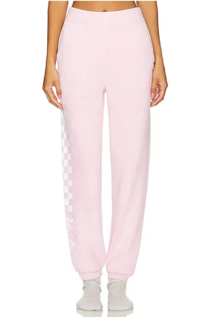 Barefoot Dreams CozyChic Ultra Light Barbie Checkered Jogger in Pink. - size M (also in S, XS)