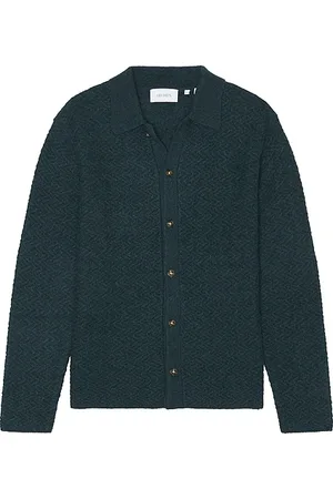 Les Deux Finnegan Knit Shirt in Dark Green. - size L (also in XL/1X)