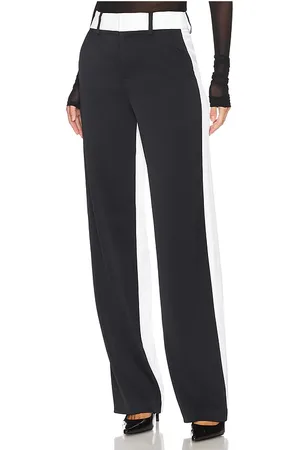 ALICE+OLIVIA Alexander Straight Trouser in Black,White. - size 10 (also in 2, 4)