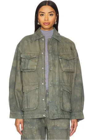 GRLFRND Kaia Oversized Drawstring Jacket in Green. - size L (also in M, S, XL, XS, XXS)