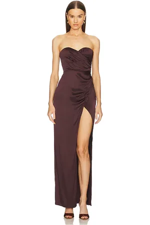 Michael Costello X REVOLVE Dimity Gown in Chocolate. - size L (also in M, S, XS, XXS)