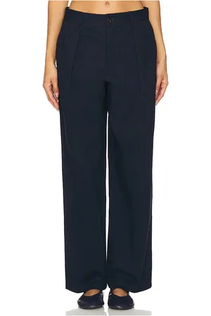 WAO Wide Leg Pleated Trouser in Blue. - size 28 (also in 30, 32)