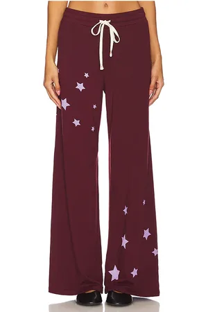 SUNDRY Stars Wide Leg Pant in Burgundy. - size M (also in S)