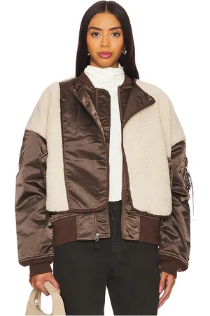Alpha Industries B-15 Sherpa Hybrid Jacket in Brown. - size L (also in M, S, XL, XS)