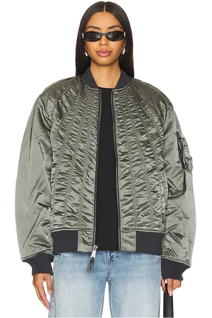 Alpha Industries Ma-1 Shirring Flight Jacket in Grey. - size L (also in M, XL, XS)