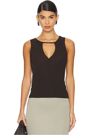 Frame Deep V Tank in Brown. - size M (also in S, XS)