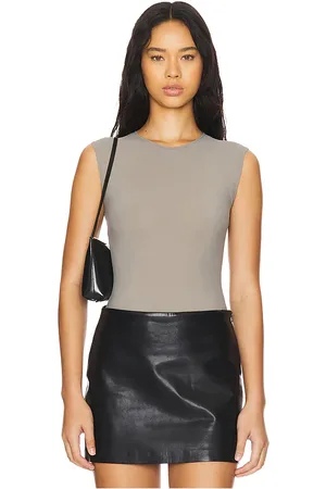 AGOLDE Aura Sleeveless Bodysuit in Taupe. - size L (also in M, S, XL)