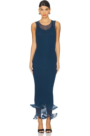 Simkhai Daniella Sleeveless Midi Dress in Teal. - size M (also in S)