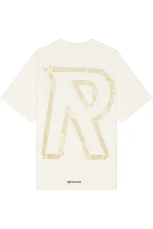 Represent Masking Tape Initial T-Shirt in White. - size L (also in M, S, XL/1X)