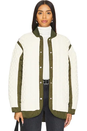RAG&BONE Winnie Mixed Media Jacket in Ivory. - size M (also in S)