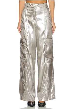 Simkhai Beatriz Wide Leg Cargo Pant in Metallic . - size 0 (also in 00, 2, 4, 6)