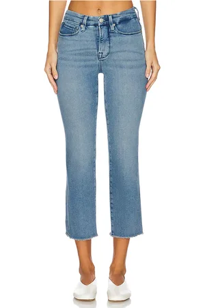 GOOD AMERICAN Good Petite Straight Split Pockets in Denim-Medium. - size 0 (also in 00, 10, 14, 16, 2, 20, 22, 24, 4, 6, 8)
