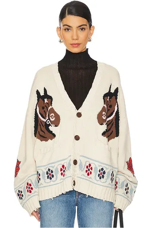 Found X REVOLVE Horse Cardigan in Cream. - size L (also in M, S, XS)