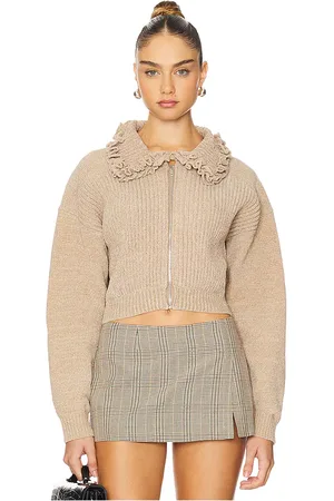 For Love & Lemons Rey Knit Jacket in Tan. - size L (also in M)