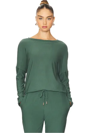 Eberjey Softest Sweats Pullover in Green. - size L (also in S, XL, XS)