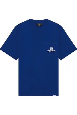 Represent Permanent Vacation Pocket T-Shirt in Blue. - size L (also in M, S, XL/1X)